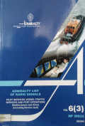 Admiralty List of Radio Signals Vol. 6(3) : Pilot Services, Vessel Traffic Services and Port Operations Mediteranean and Africa ( Including Persian Gulf ) Edisi 2003/04